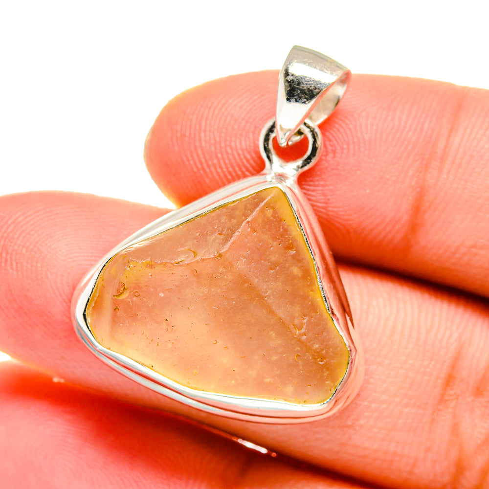 Libyan Desert Glass Pendants handcrafted by Anasilvercos - PD16484