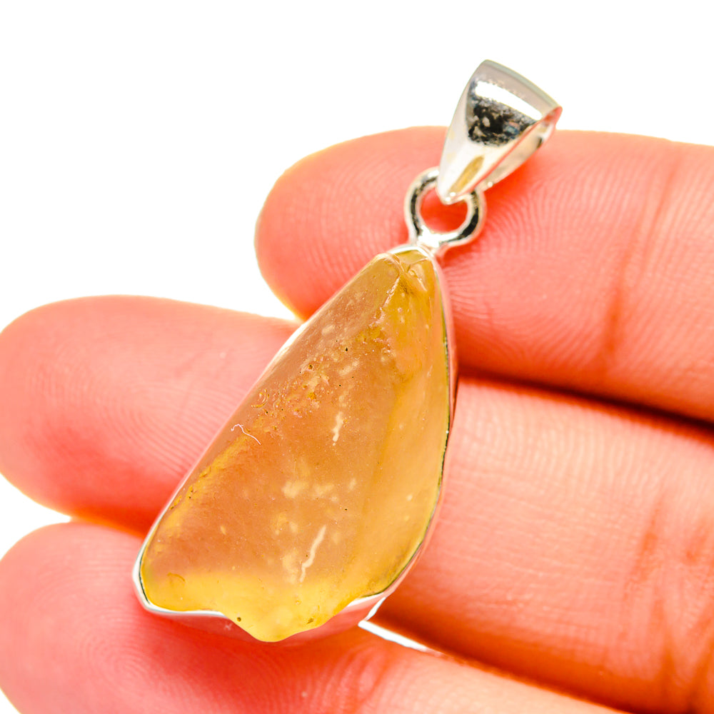 Libyan Desert Glass Pendants handcrafted by Anasilvercos - PD16488