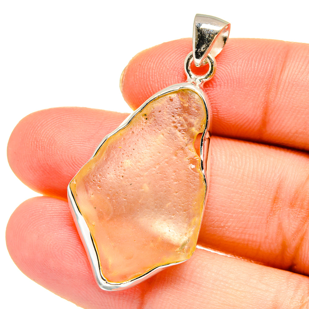 Libyan Desert Glass Pendants handcrafted by Anasilvercos - PD16511