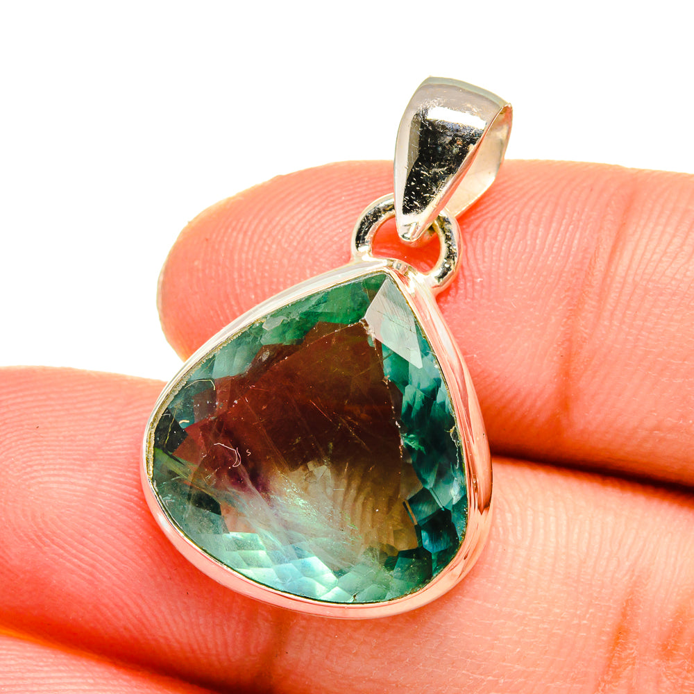 Green Fluorite Pendants handcrafted by Anasilvercos - PD16514