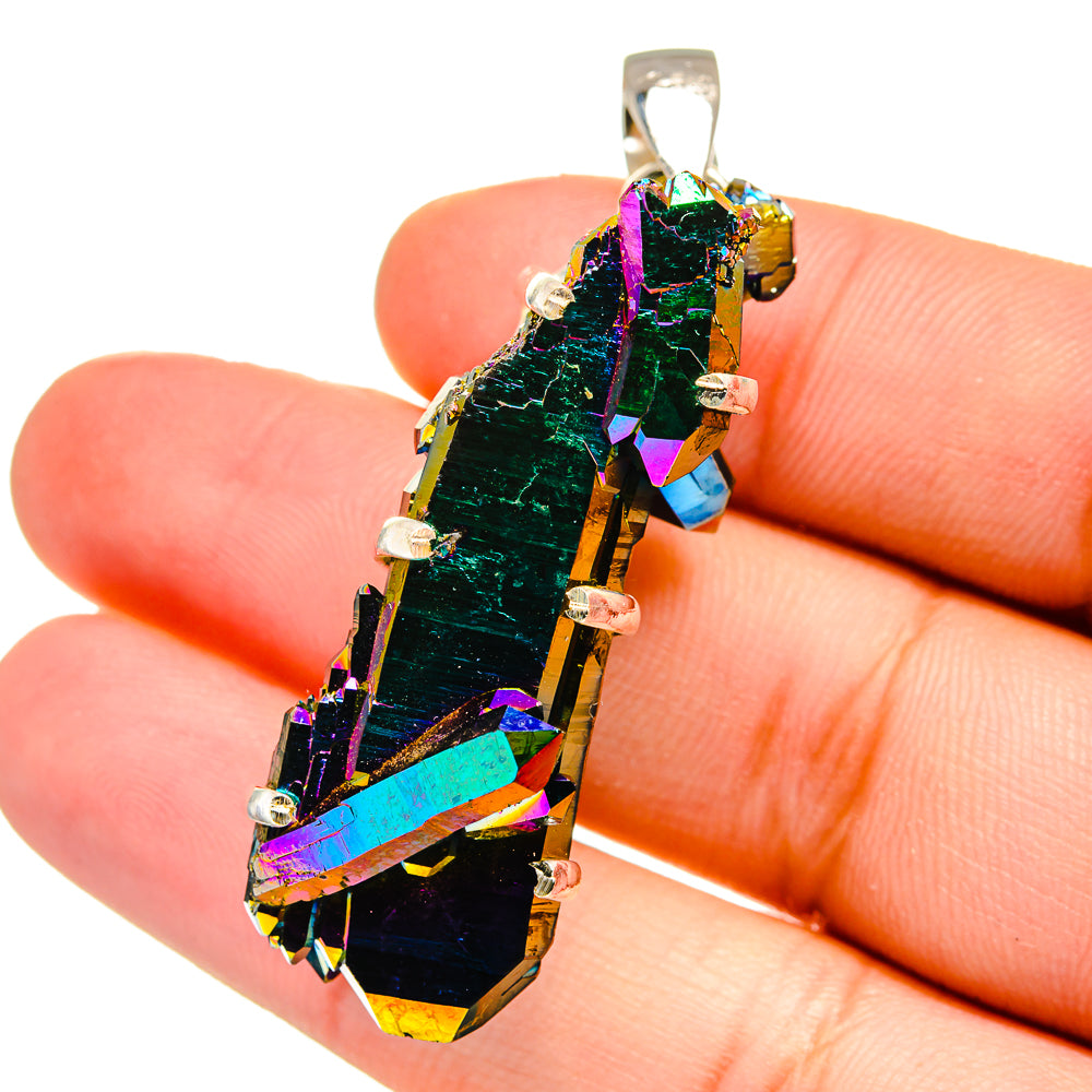 Titanium Sunshine Druzy Pendants handcrafted by Anasilvercos - PD16518