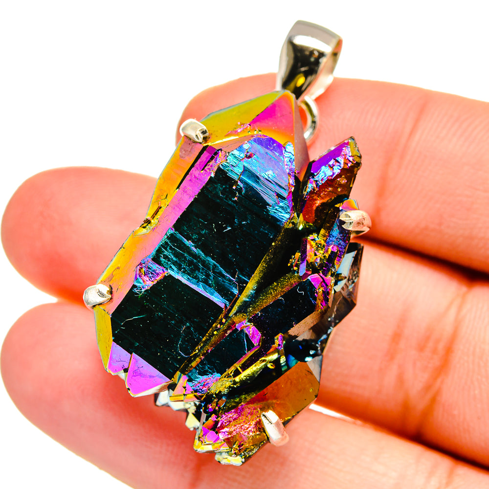 Titanium Sunshine Druzy Pendants handcrafted by Anasilvercos - PD16519