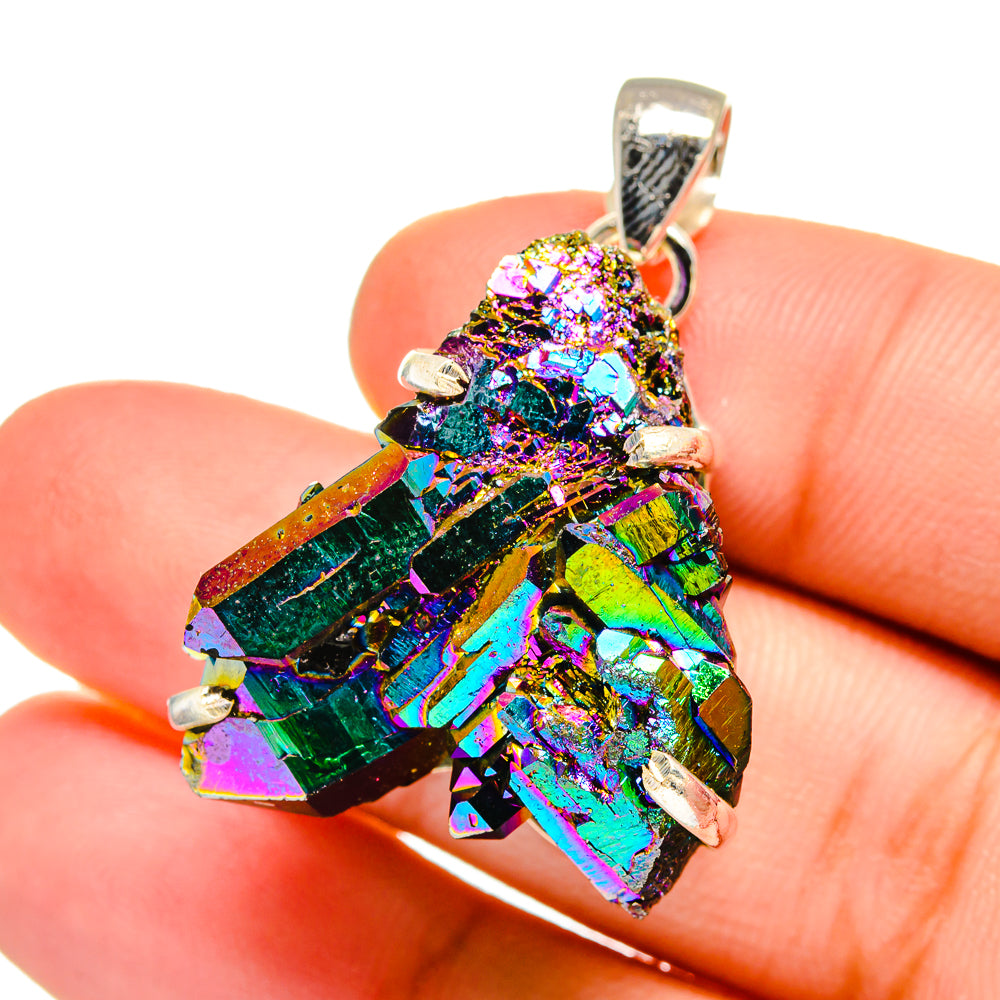 Titanium Sunshine Druzy Pendants handcrafted by Anasilvercos - PD16520