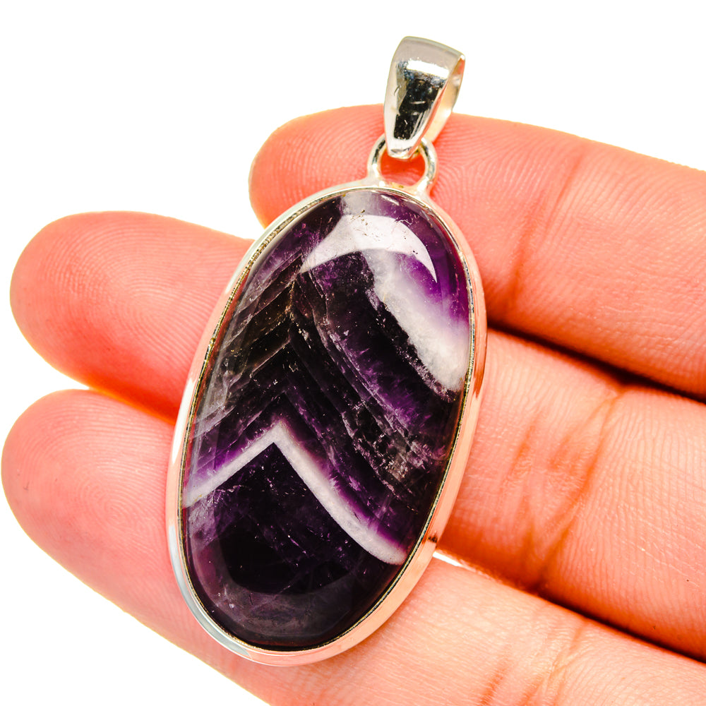 Chevron Amethyst Pendants handcrafted by Anasilvercos - PD16533