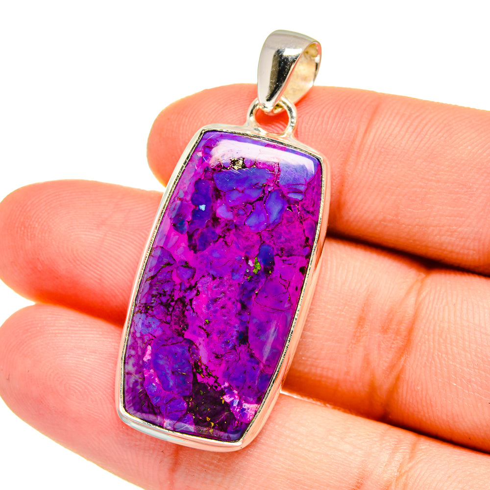 Purple Copper Composite Turquoise Pendants handcrafted by Anasilvercos - PD16535