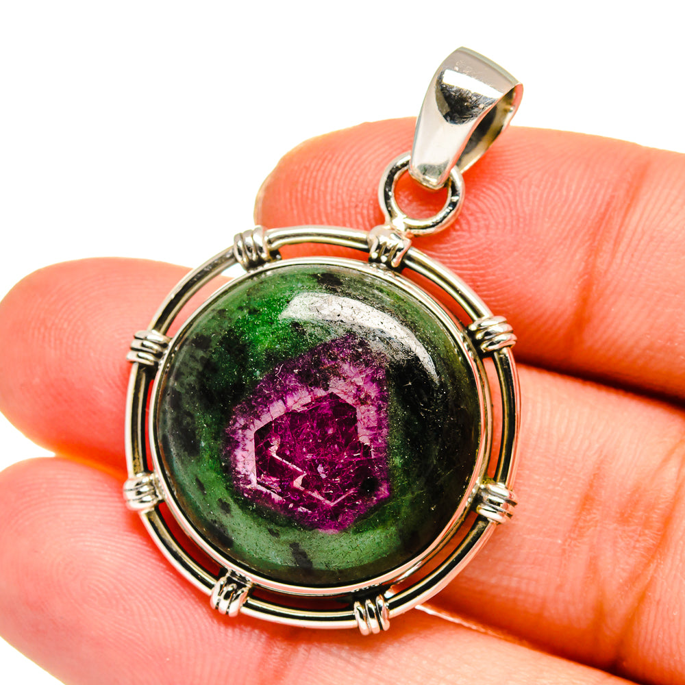 Ruby Zoisite Pendants handcrafted by Anasilvercos - PD16542