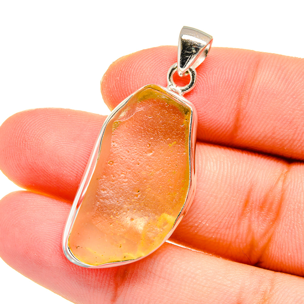 Libyan Desert Glass Pendants handcrafted by Anasilvercos - PD16568