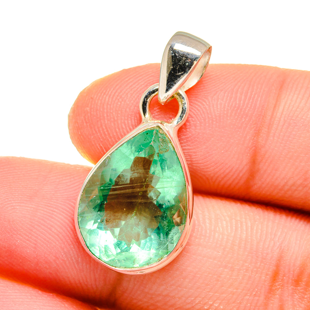 Green Fluorite Pendants handcrafted by Anasilvercos - PD16575