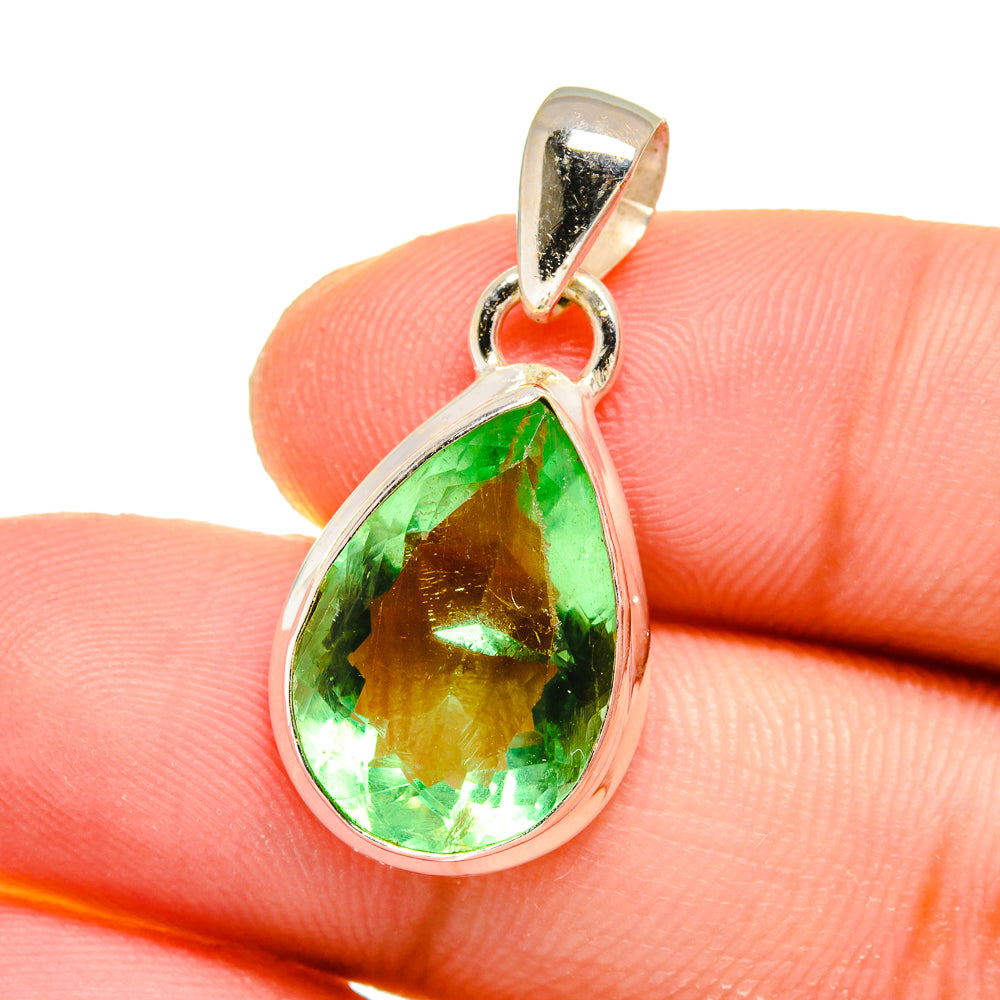 Green Fluorite Pendants handcrafted by Anasilvercos - PD16577