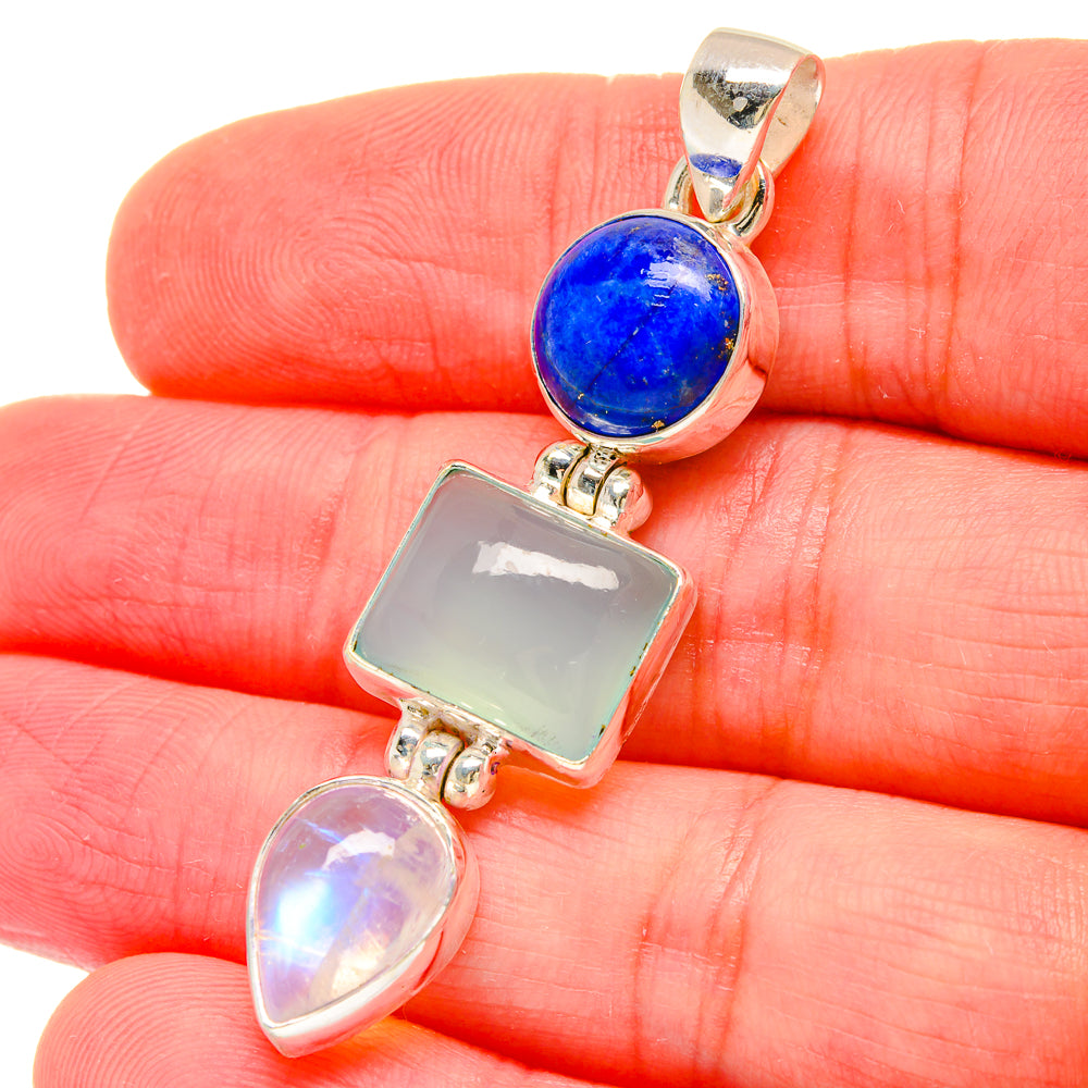 Aqua Chalcedony Pendants handcrafted by Anasilvercos - PD16581