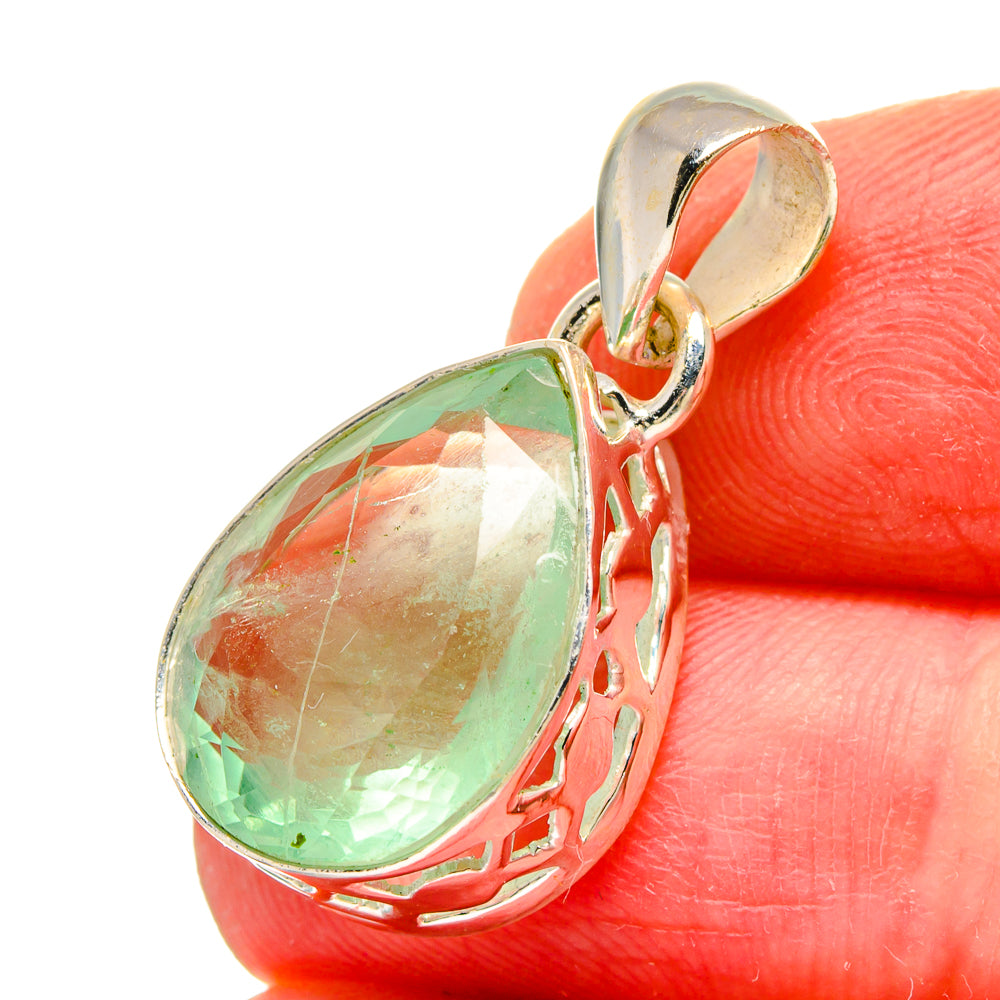 Green Fluorite Pendants handcrafted by Anasilvercos - PD16583