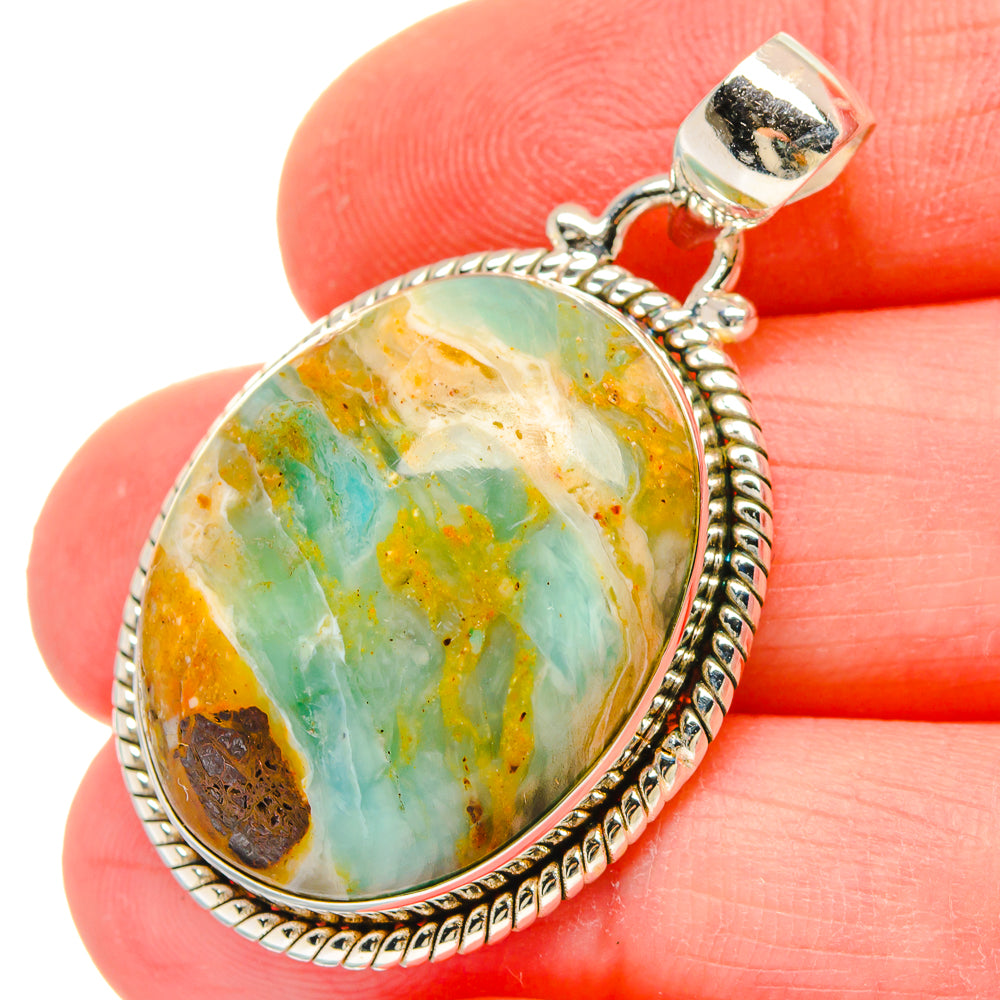 Peruvian Opal Pendants handcrafted by Anasilvercos - PD16587