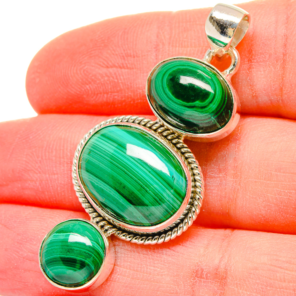 Malachite Pendants handcrafted by Anasilvercos - PD16596