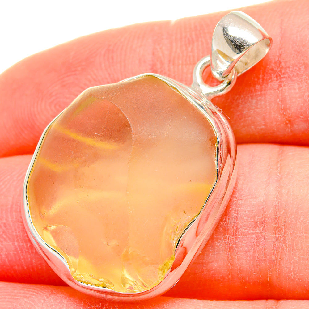 Libyan Desert Glass Pendants handcrafted by Anasilvercos - PD16611