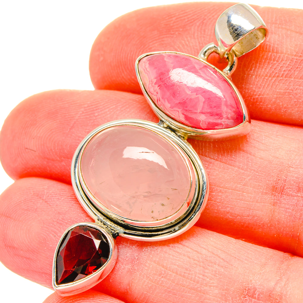 Rose Quartz Pendants handcrafted by Anasilvercos - PD16613