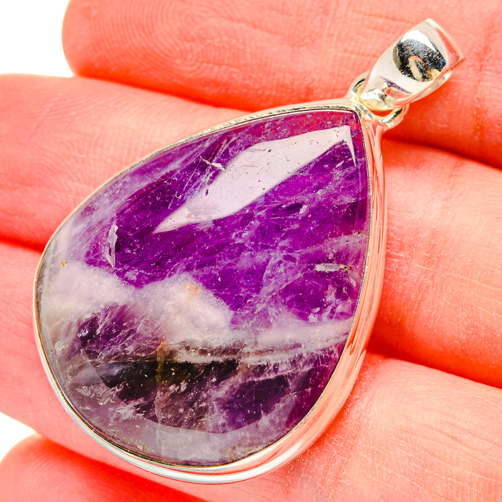 Chevron Amethyst Pendants handcrafted by Anasilvercos - PD16625