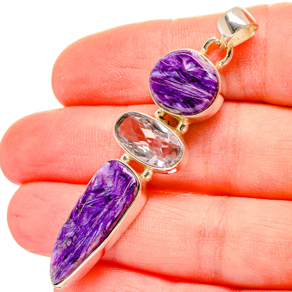 Charoite Pendants handcrafted by Anasilvercos - PD16628
