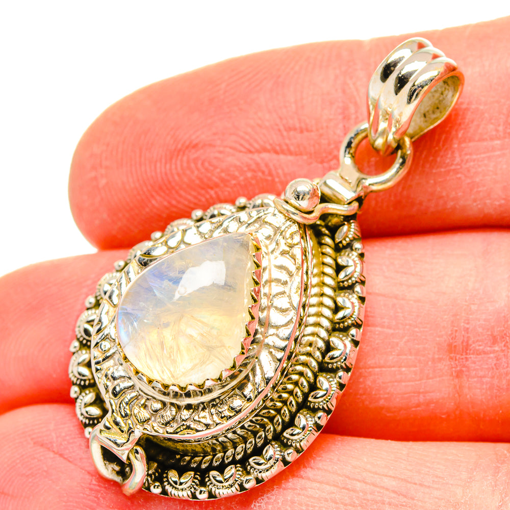 Rainbow Moonstone Pendants handcrafted by Anasilvercos - PD16636