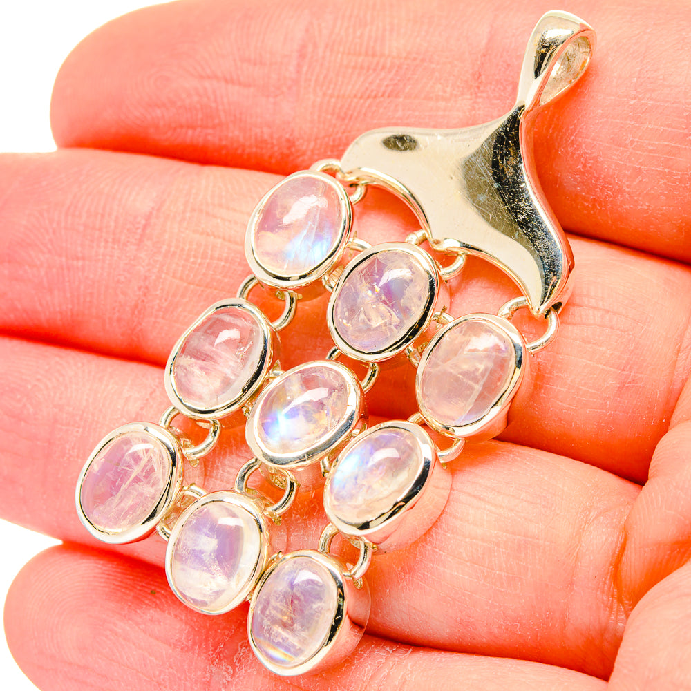 Rainbow Moonstone Pendants handcrafted by Anasilvercos - PD16639