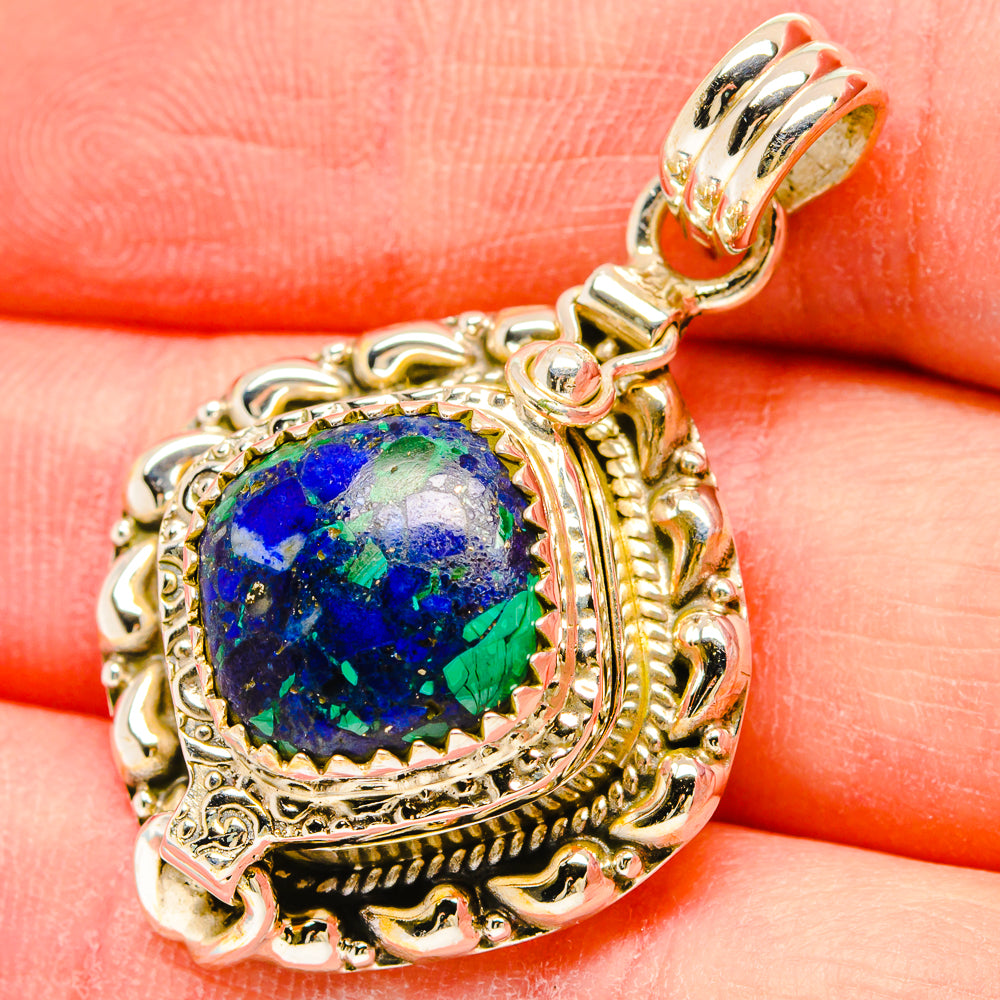 Azurite Malachite Pendants handcrafted by Anasilvercos - PD16644