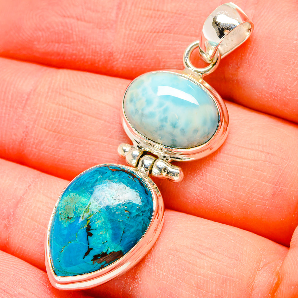 Chrysocolla Pendants handcrafted by Anasilvercos - PD16655