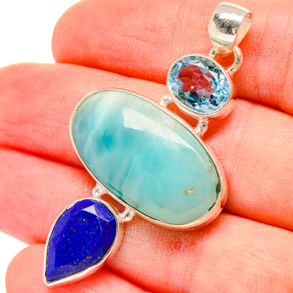 Larimar Pendants handcrafted by Anasilvercos - PD16658