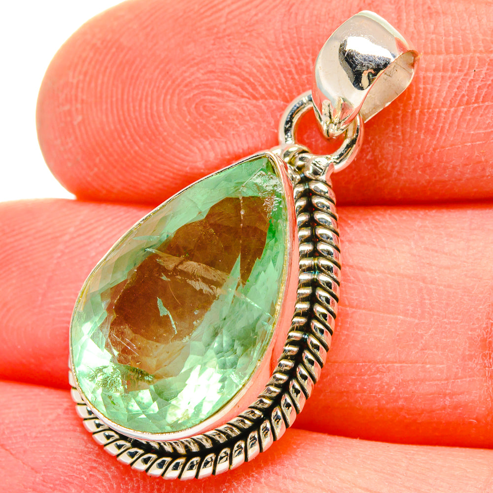 Green Fluorite Pendants handcrafted by Anasilvercos - PD16665