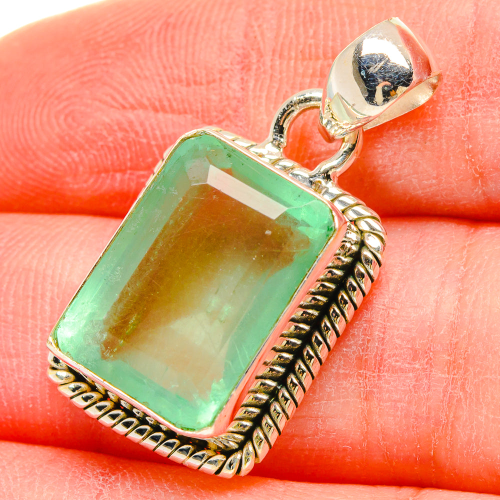 Green Fluorite Pendants handcrafted by Anasilvercos - PD16668
