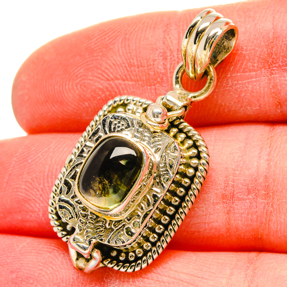 Green Tourmaline Pendants handcrafted by Anasilvercos - PD16679