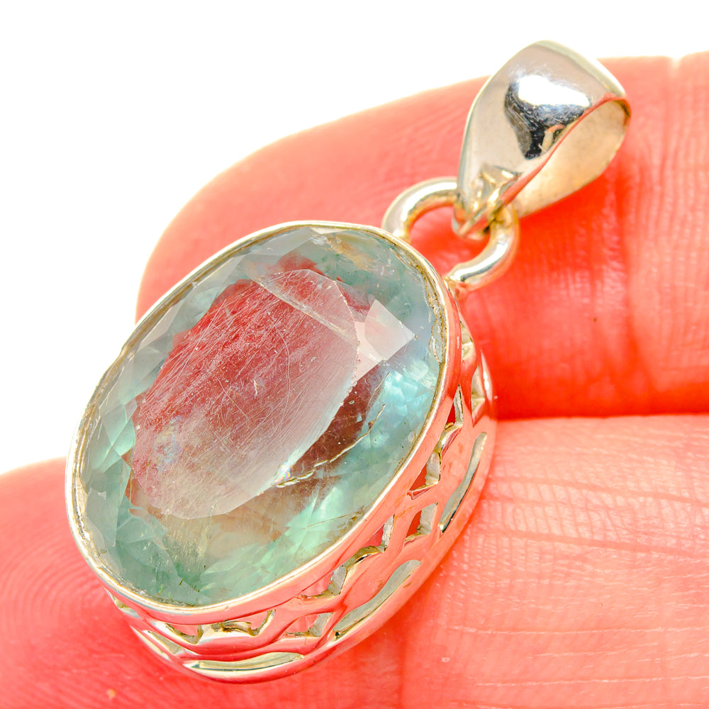 Green Fluorite Pendants handcrafted by Anasilvercos - PD16691