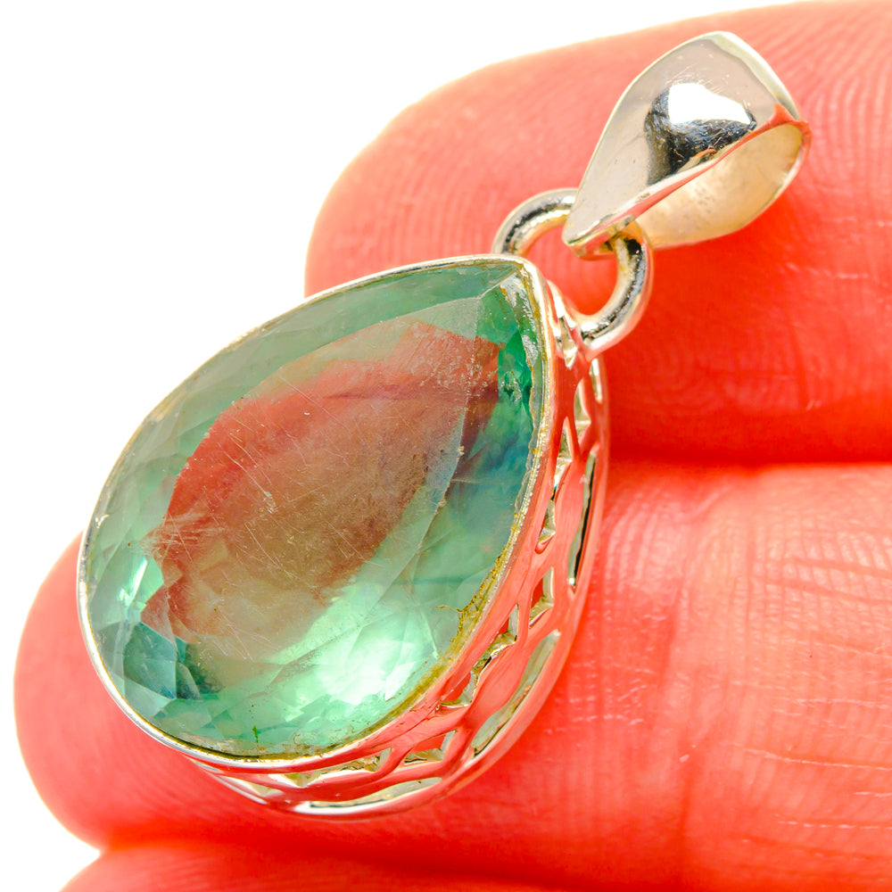Green Fluorite Pendants handcrafted by Anasilvercos - PD16695