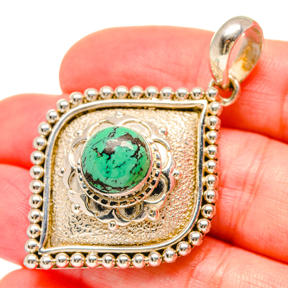 Tibetan Turquoise Pendants handcrafted by Anasilvercos - PD16696