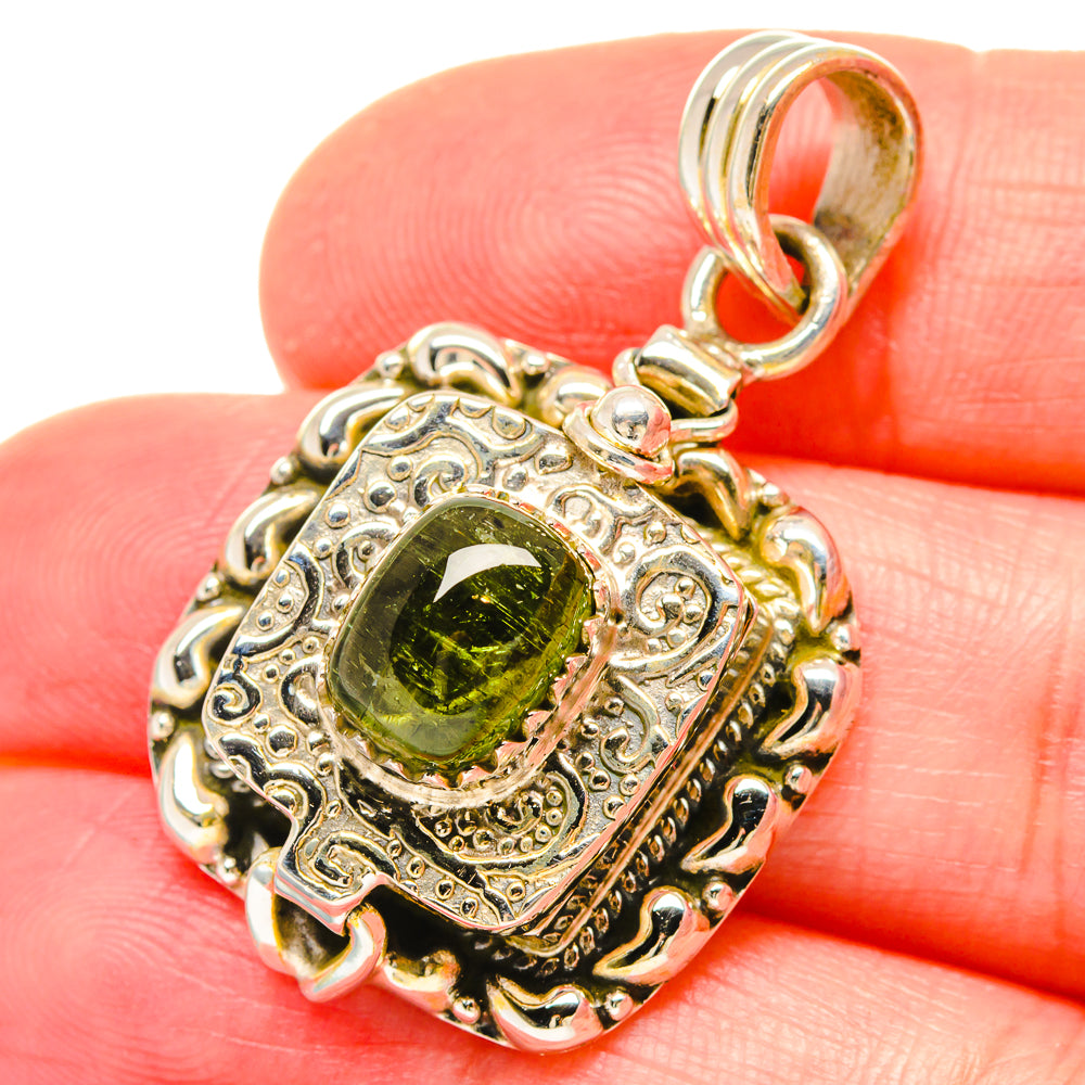 Green Tourmaline Pendants handcrafted by Anasilvercos - PD16699