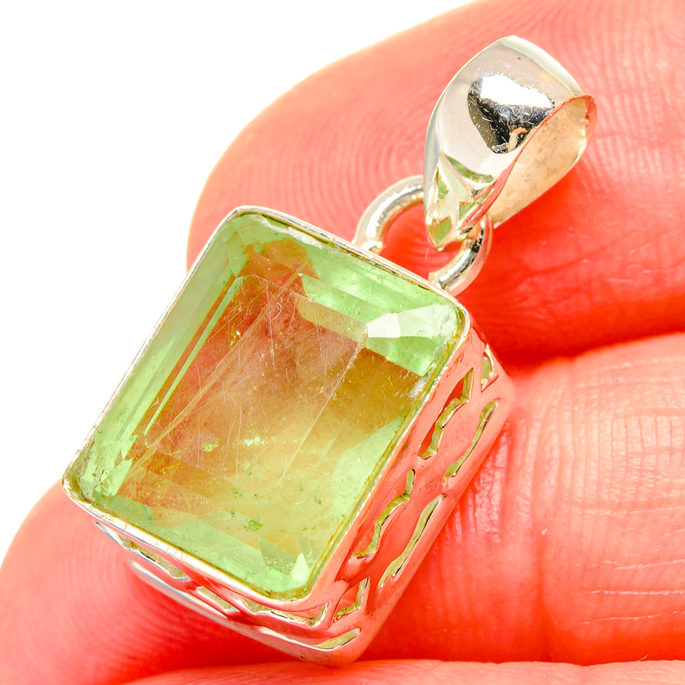 Green Fluorite Pendants handcrafted by Anasilvercos - PD16700