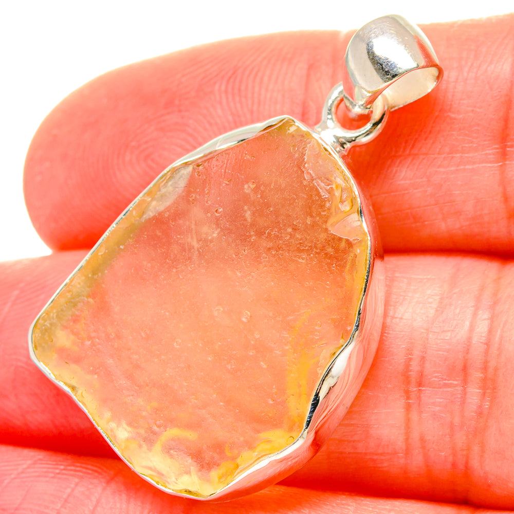 Libyan Desert Glass Pendants handcrafted by Anasilvercos - PD16713