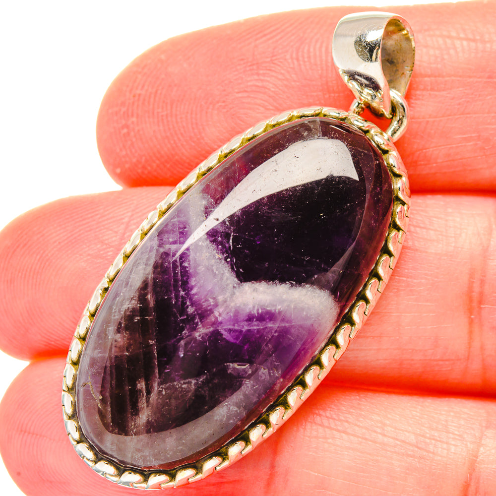 Chevron Amethyst Pendants handcrafted by Anasilvercos - PD16720