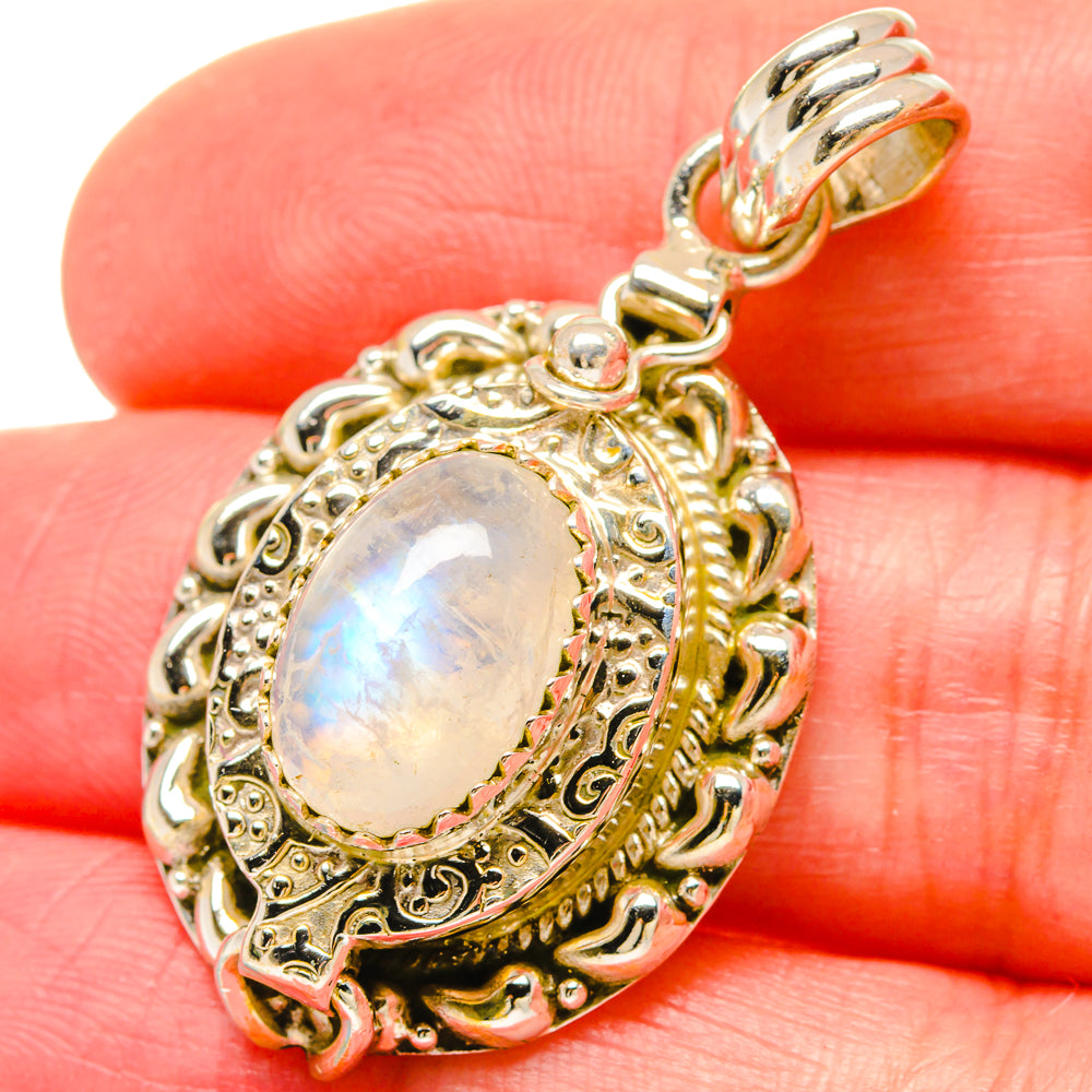 Rainbow Moonstone Pendants handcrafted by Anasilvercos - PD16735