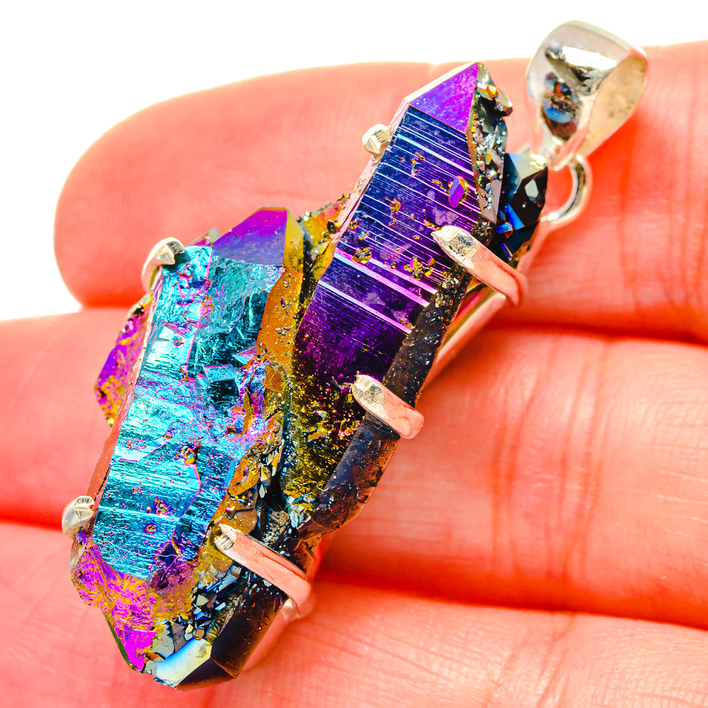 Titanium Sunshine Druzy Pendants handcrafted by Anasilvercos - PD16745
