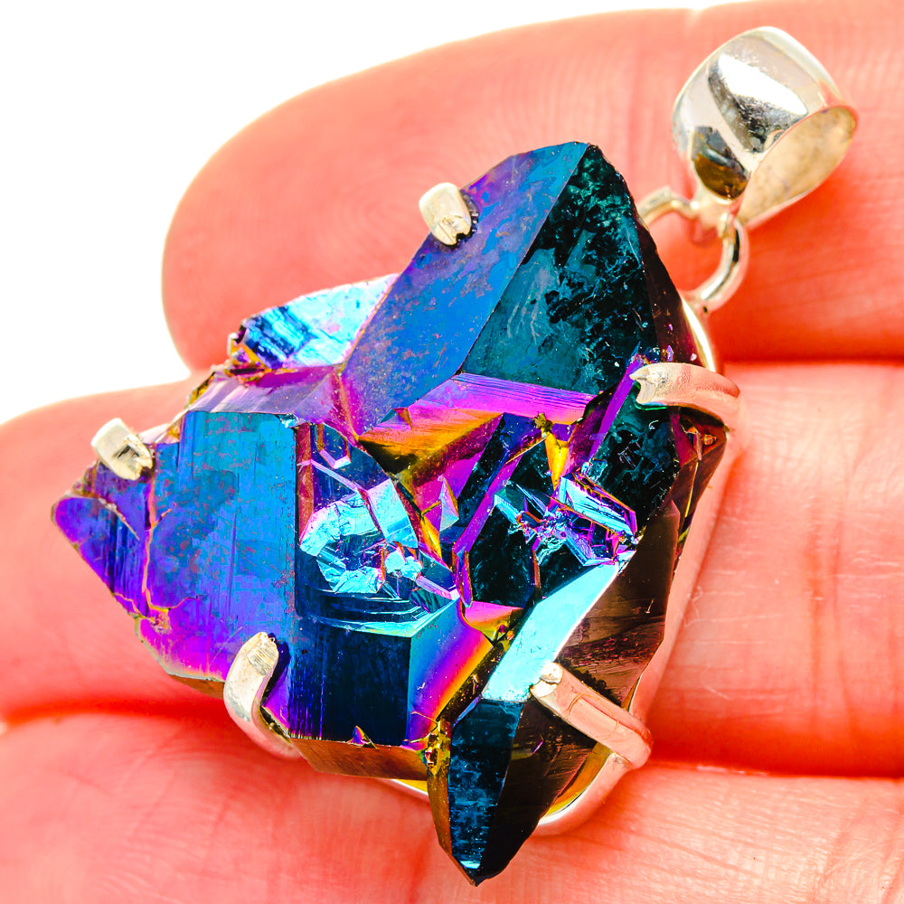 Titanium Sunshine Druzy Pendants handcrafted by Anasilvercos - PD16748