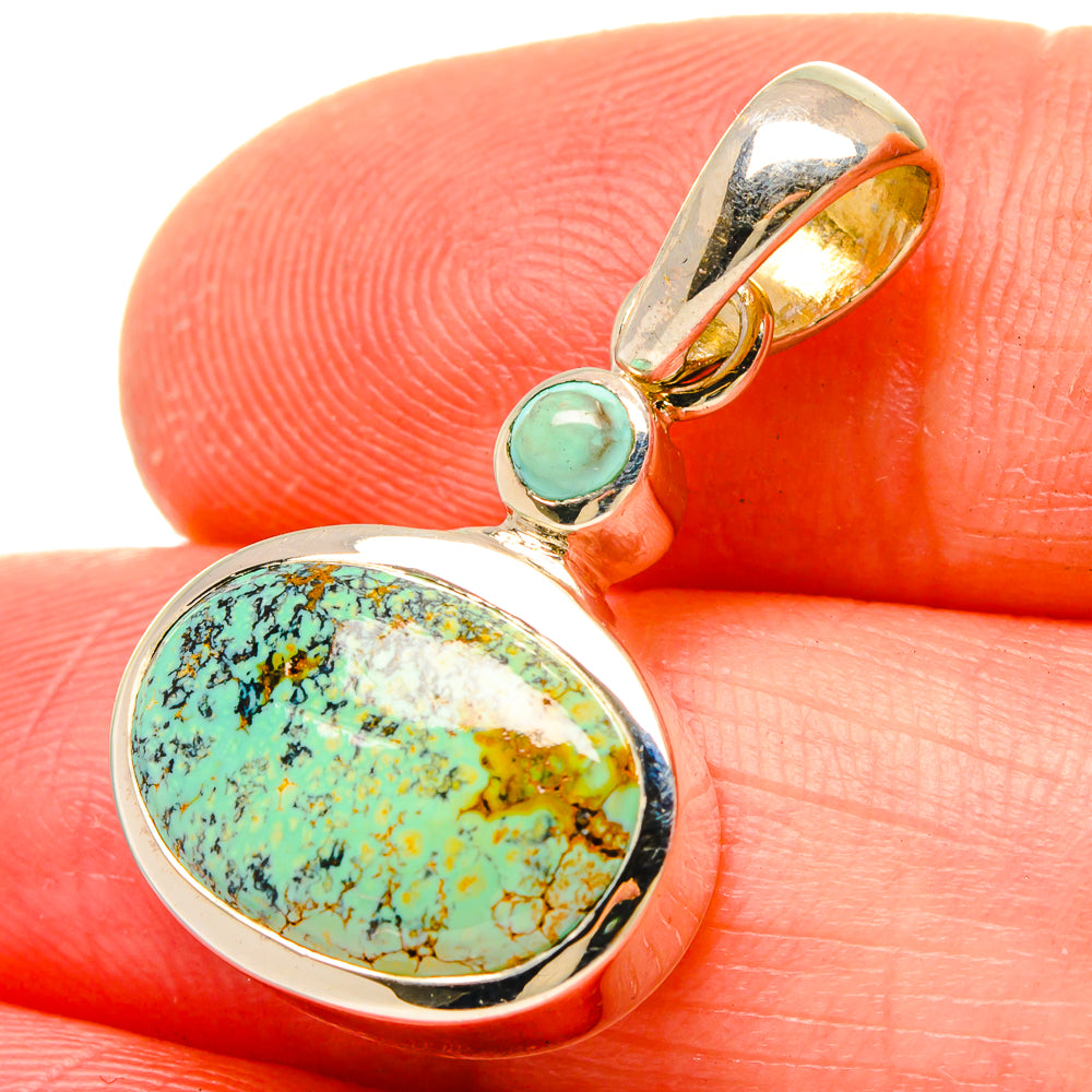 Tibetan Turquoise Pendants handcrafted by Anasilvercos - PD16760