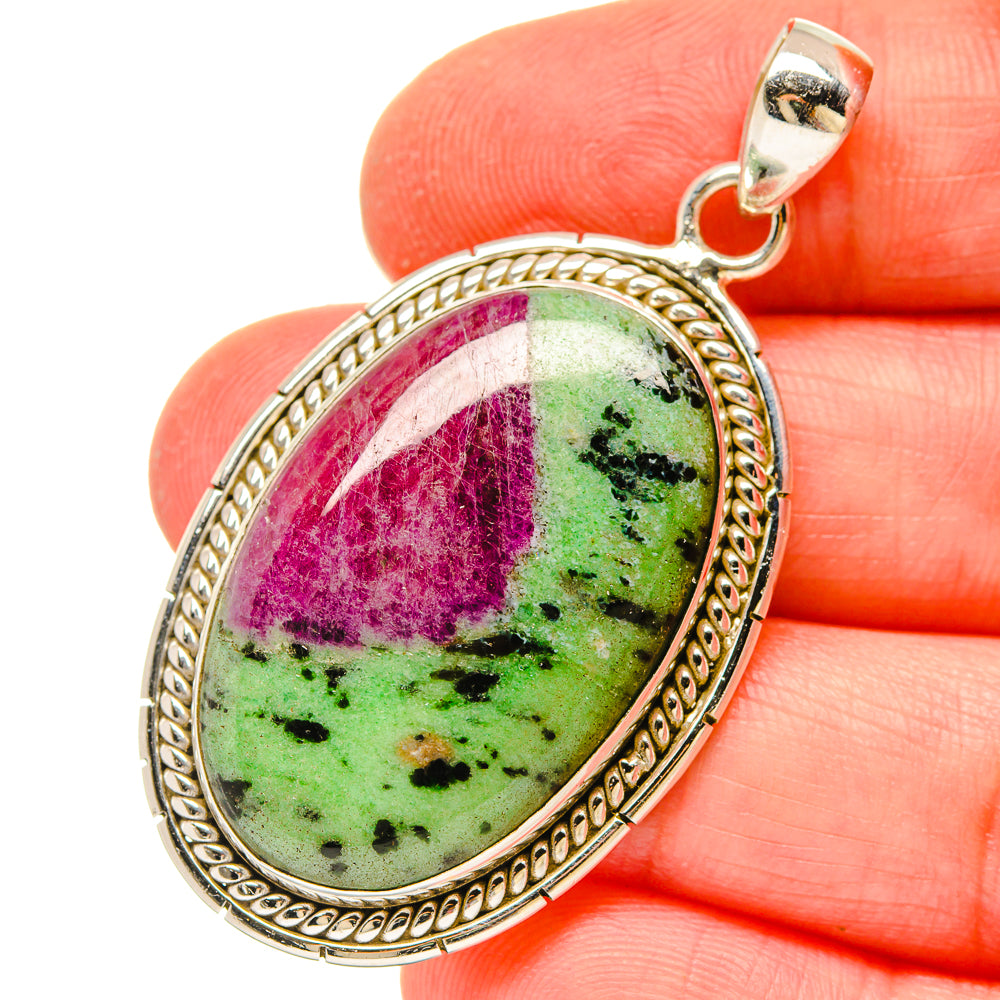 Ruby Zoisite Pendants handcrafted by Anasilvercos - PD16768