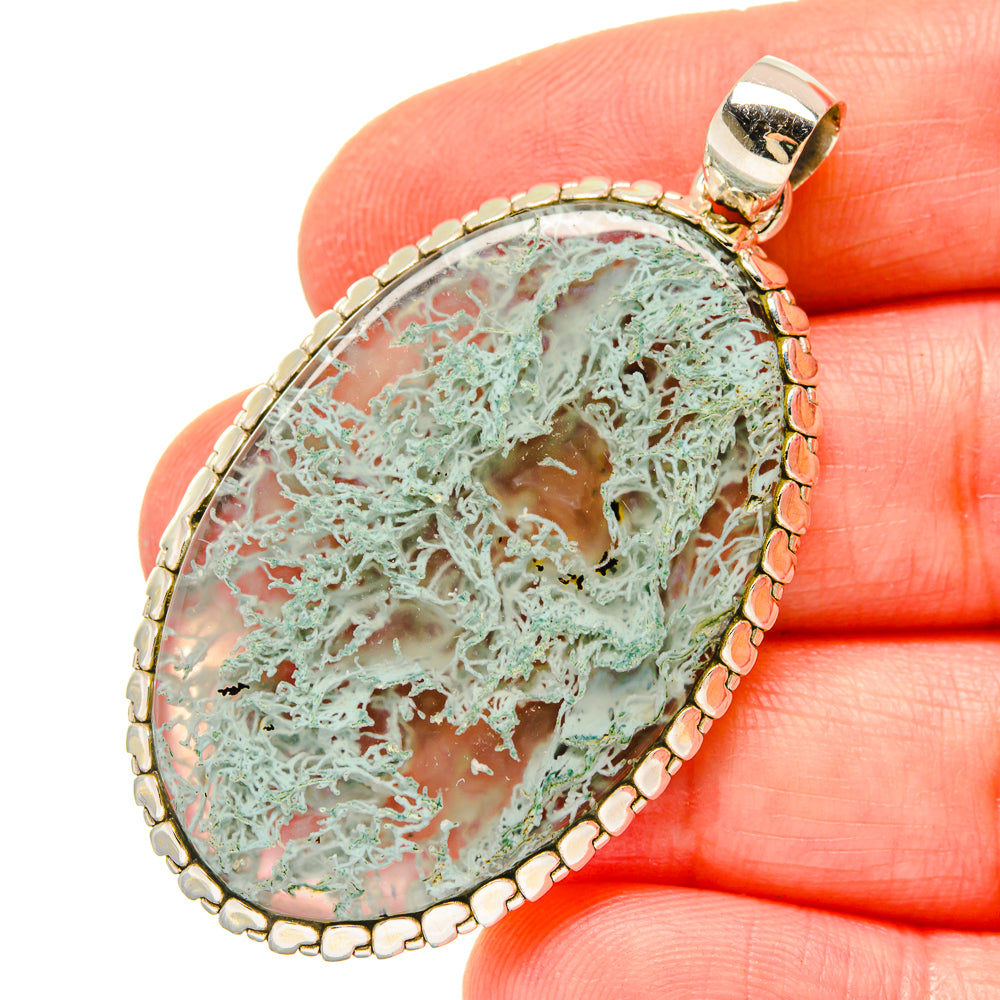 Green Moss Agate Pendants handcrafted by Anasilvercos - PD16769