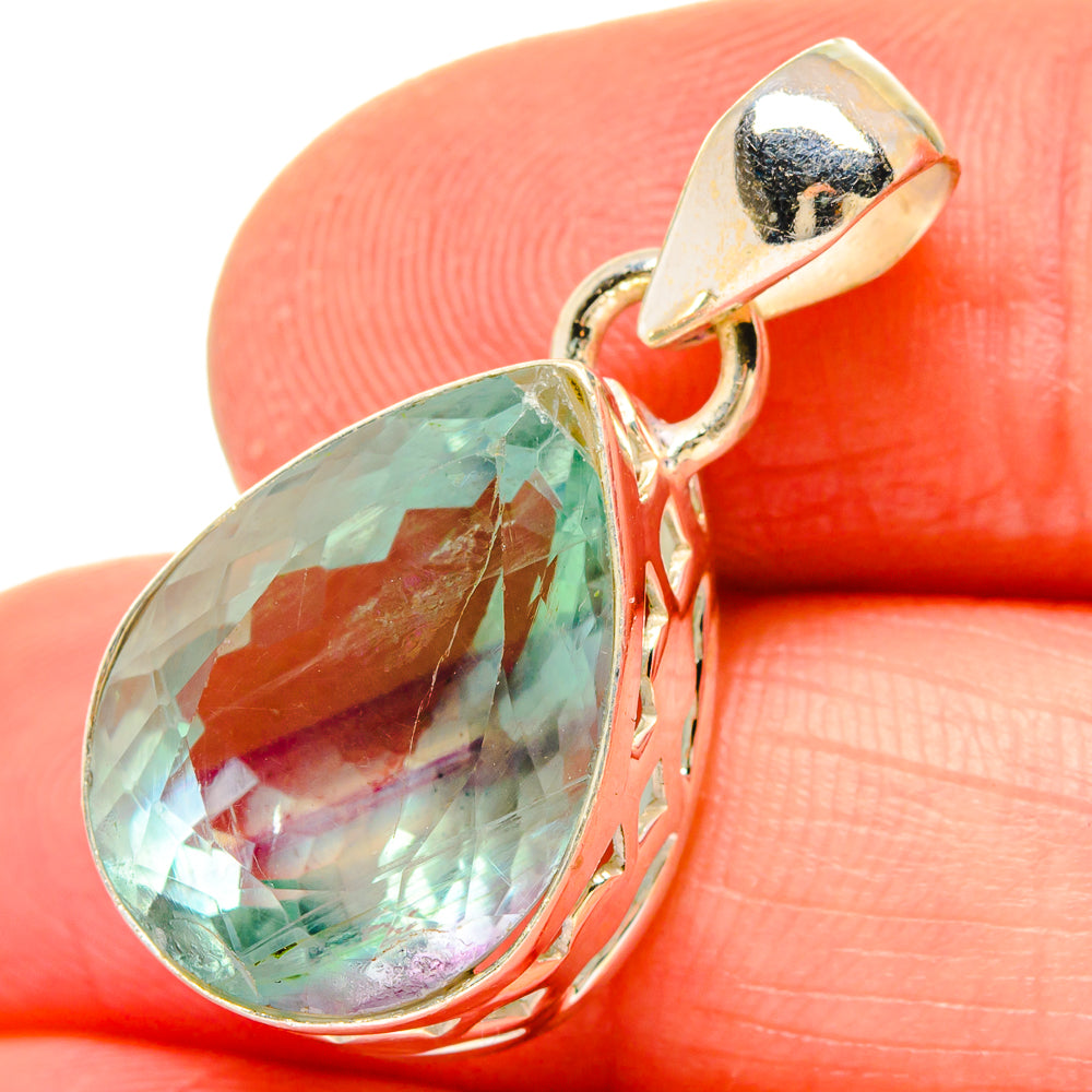 Green Fluorite Pendants handcrafted by Anasilvercos - PD16780