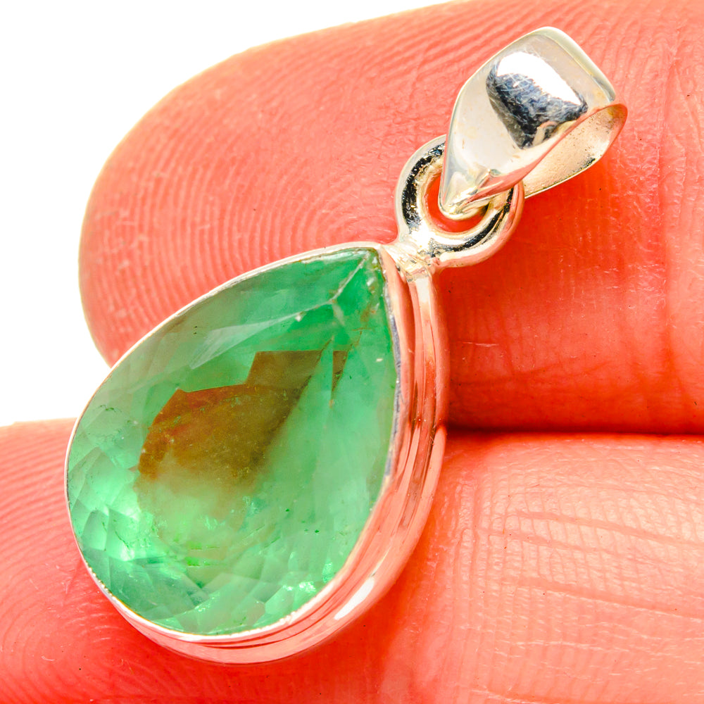 Green Fluorite Pendants handcrafted by Anasilvercos - PD16784