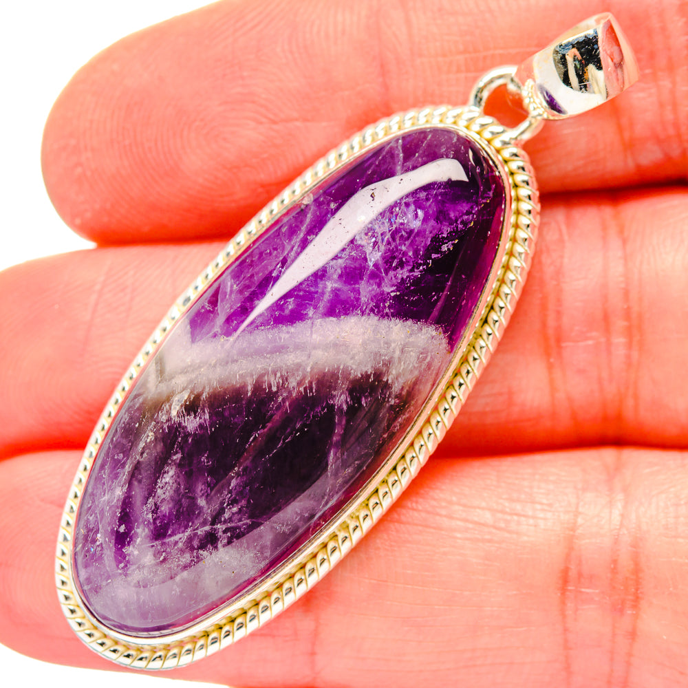 Chevron Amethyst Pendants handcrafted by Anasilvercos - PD16798