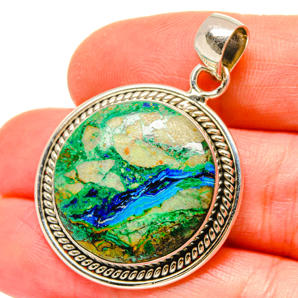 Azurite Malachite Pendants handcrafted by Anasilvercos - PD16830