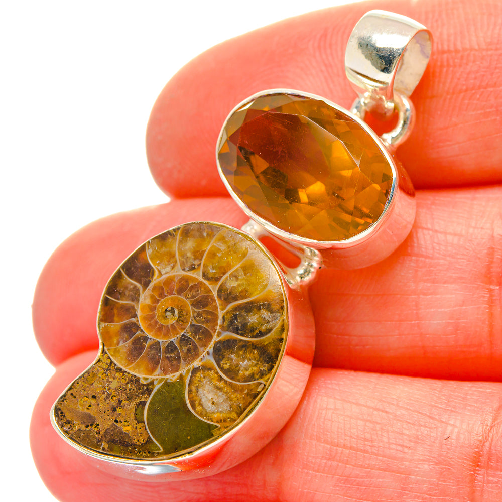 Ammonite Fossil Pendants handcrafted by Anasilvercos - PD16858