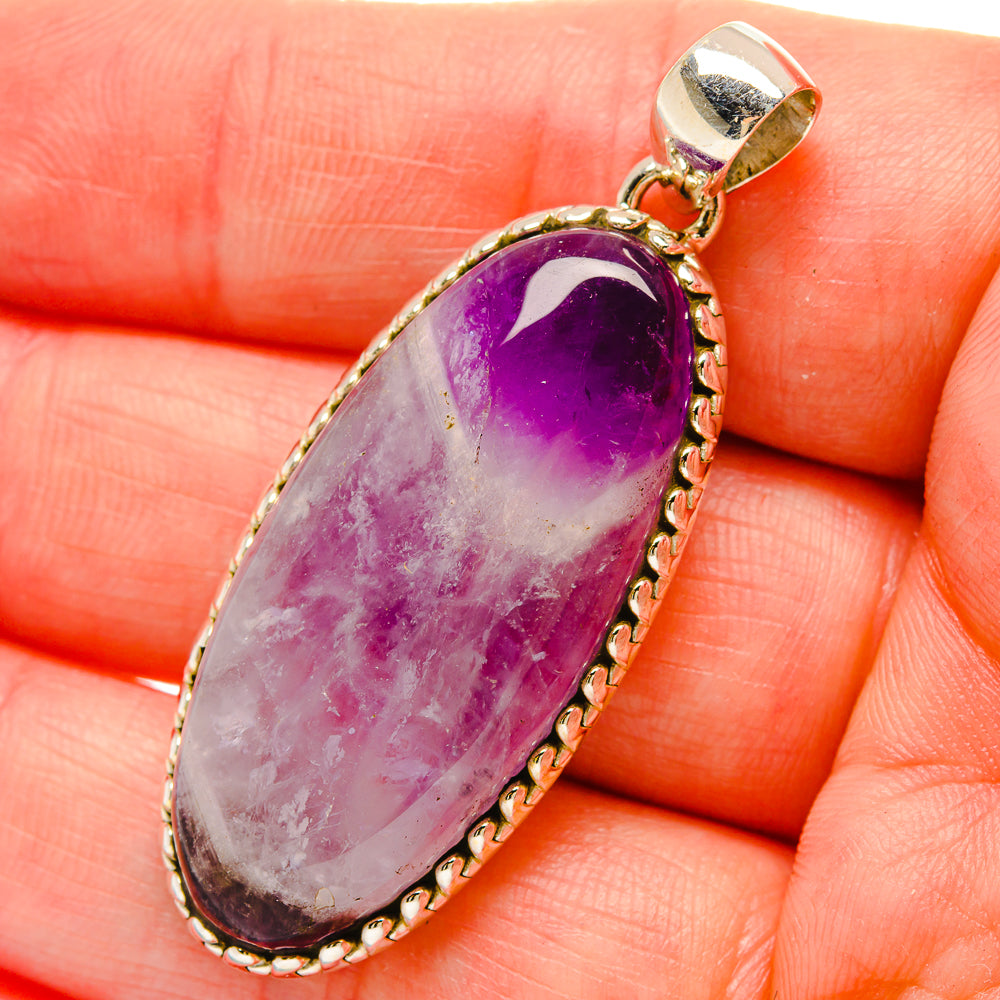 Chevron Amethyst Pendants handcrafted by Anasilvercos - PD16872