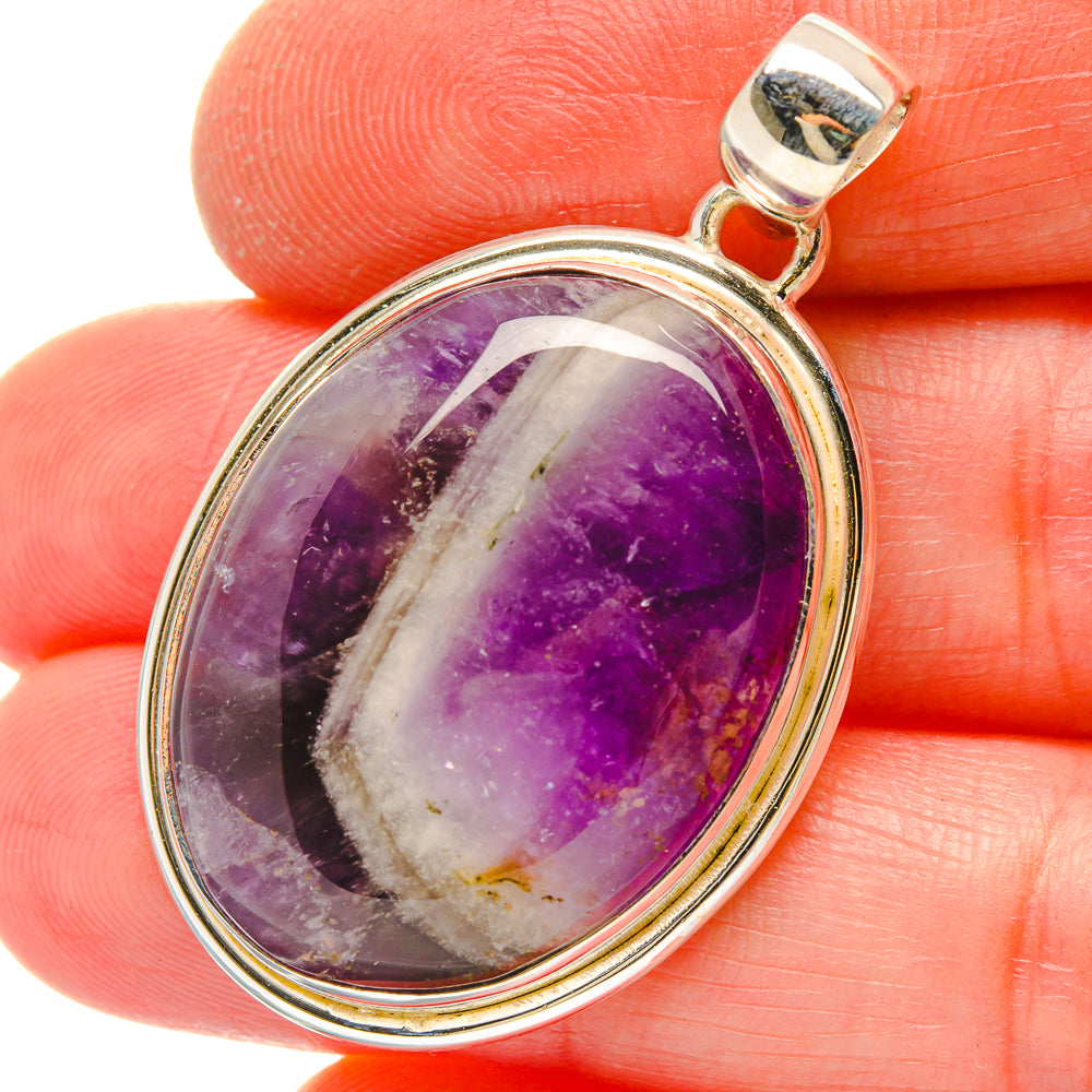 Chevron Amethyst Pendants handcrafted by Anasilvercos - PD16877