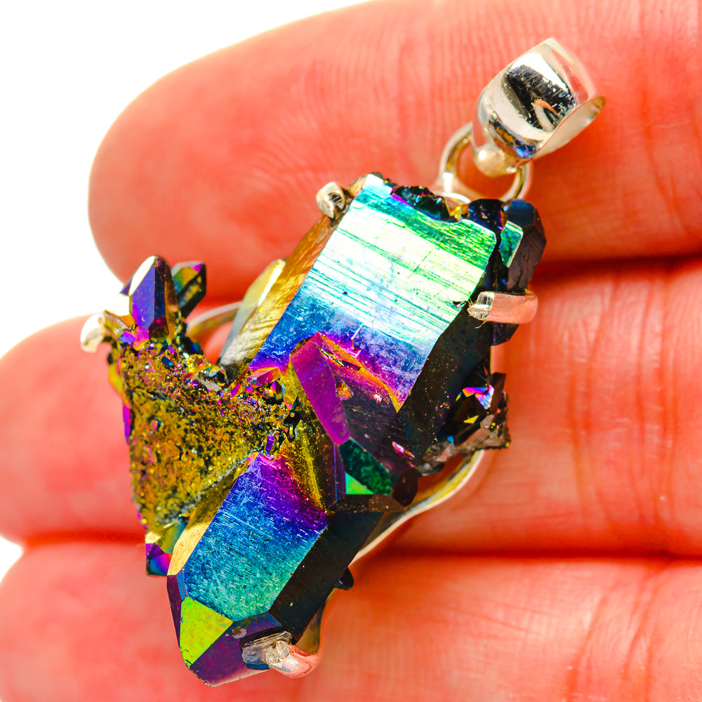 Titanium Sunshine Druzy Pendants handcrafted by Anasilvercos - PD16887